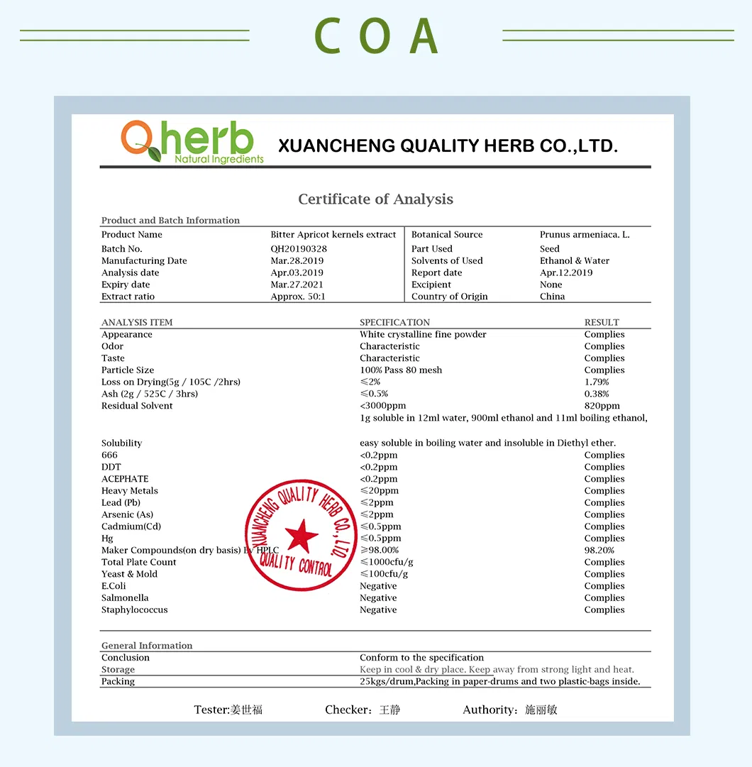 10% Apricot Kernel Extract Amygdalin Powder B17 Vitamin Extract