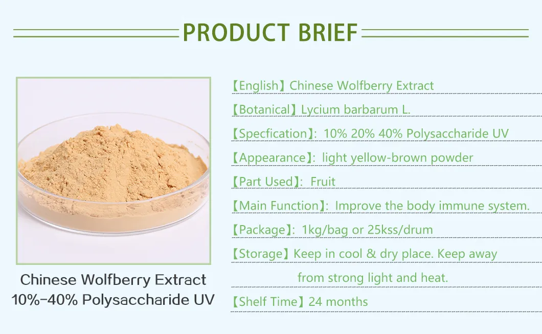 20% UV Goji Lycium Polysaccharide Lycium Barbarum Extract