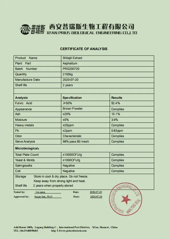 Best Price Natural Himalaya Shilajit Extract Powder Fulvic Acid