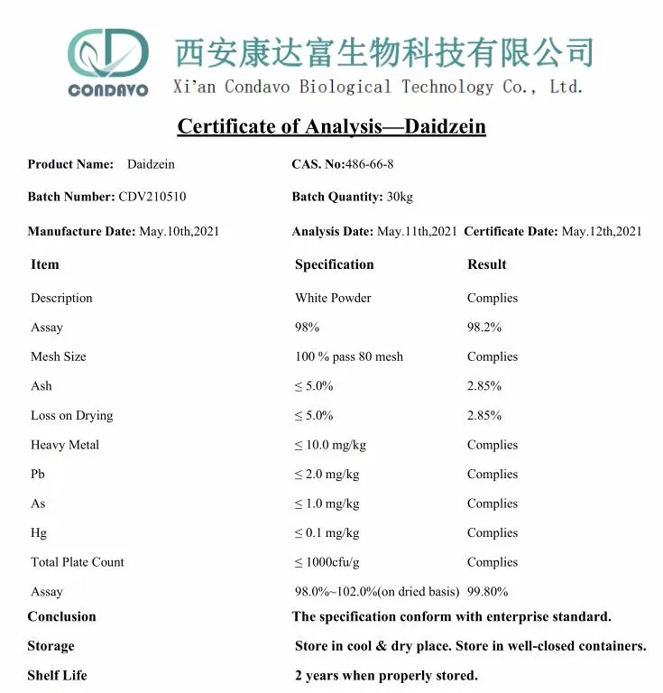 Daidzein Powder Extract Soybean Extract Daidzein Powder Daidzein