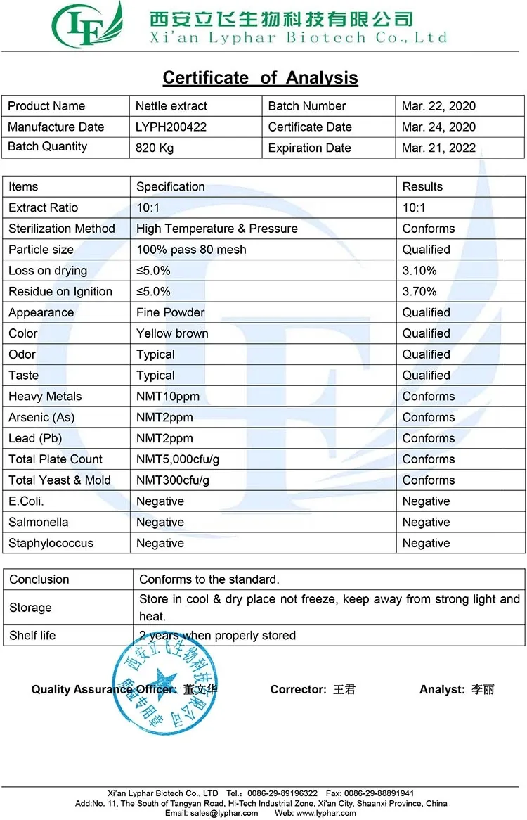 Factory Bulk Price Ramie Leaf Extract Nettle Root Extract