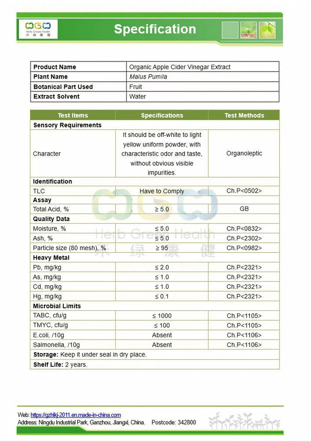 Food Additive Total Acid>5% Apple Cider Vinegar Extract
