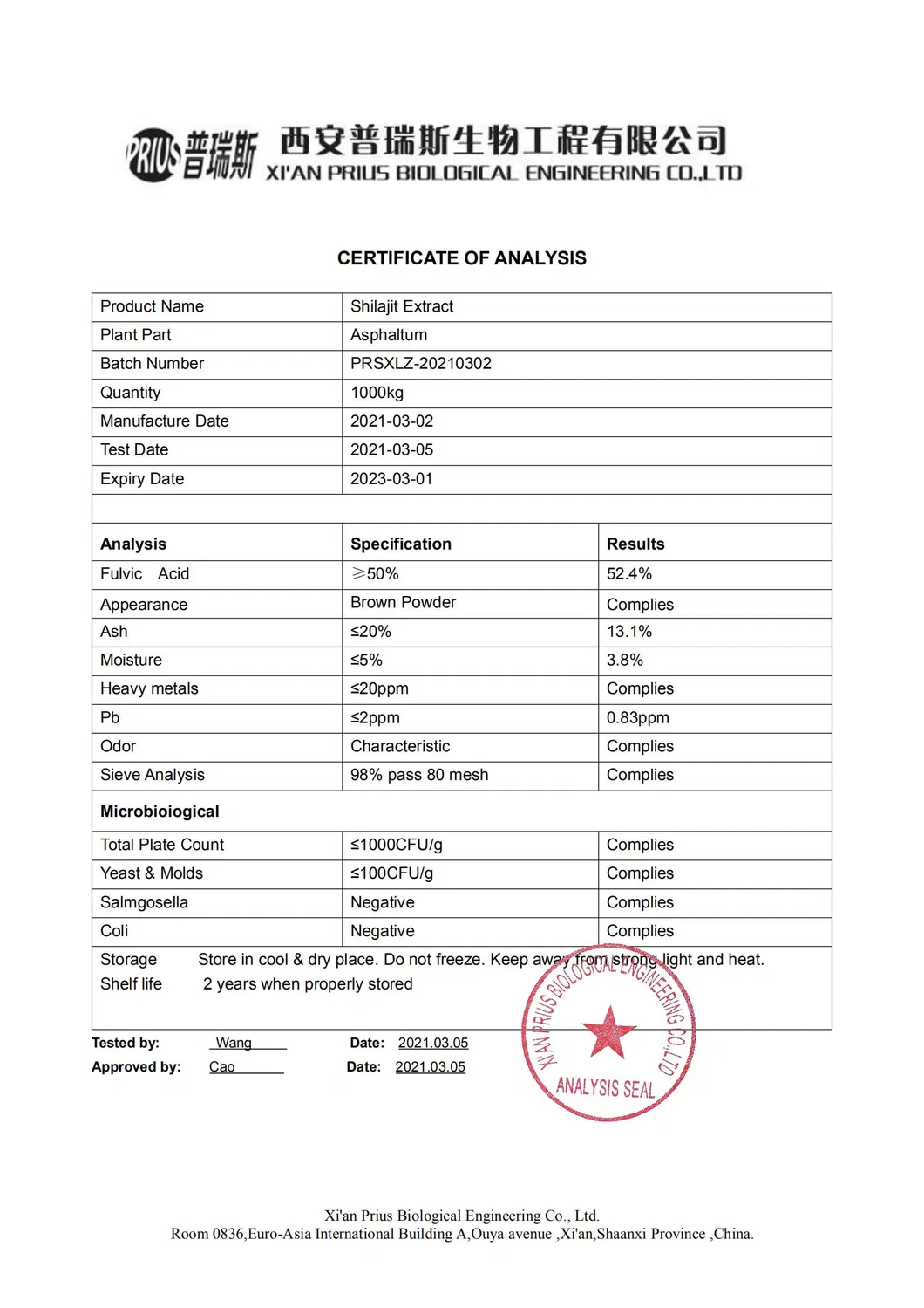 Natural Plant Extracts Asphaltum Fulvic Acid Powder Shilajit Extract CAS: 479-66-3