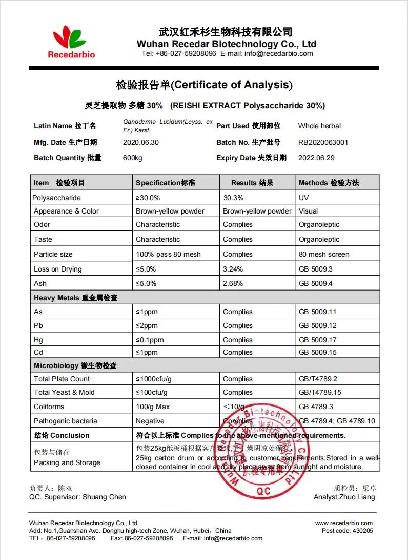 Plant Reishi Polysaccharide Powder Lingzhi Reishi Mushroom Ganoderma Lucidum Extract