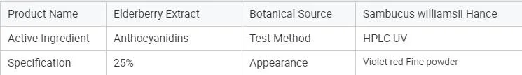 Sambucus Nigra Extract Anthocyanidins 25% Elderberry Extract